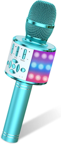 Amazmic Kids Karaoke Microphone Machine Toys for Girls Bluetooth Microphone with LED Light, Christmas Birthday Gift for Girls Boys
